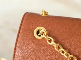 Louis Vuitton Brown Beige Flap-Top Monogram Canvas Chain Bag 21