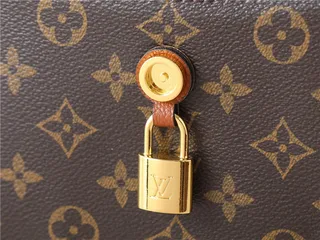 Louis Vuitton Brown Beige Flap-Top Monogram Canvas Chain Bag 22