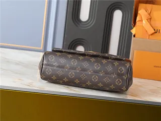 Louis Vuitton Brown Beige Flap-Top Monogram Canvas Chain Bag 24