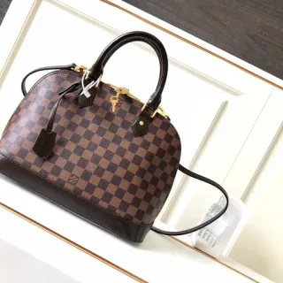 Louis Vuitton Brown Black Checkerboard Canvas Dome-Top Silhouette Boston Bag