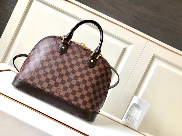 Louis Vuitton Brown Black Checkerboard Canvas Dome-Top Silhouette Boston Bag 3