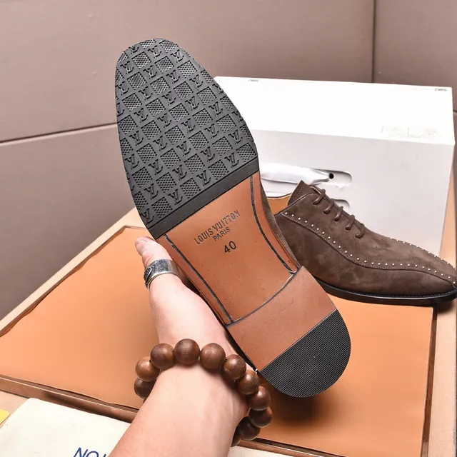 Louis Vuitton Brown Black Suede Upper Square Toe Brogue 3