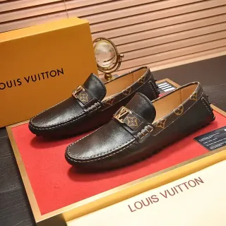 Louis Vuitton ब्राउन गोल्ड चमड़ा लोअफर मोनोग्राम लाइनड इंटीरियर