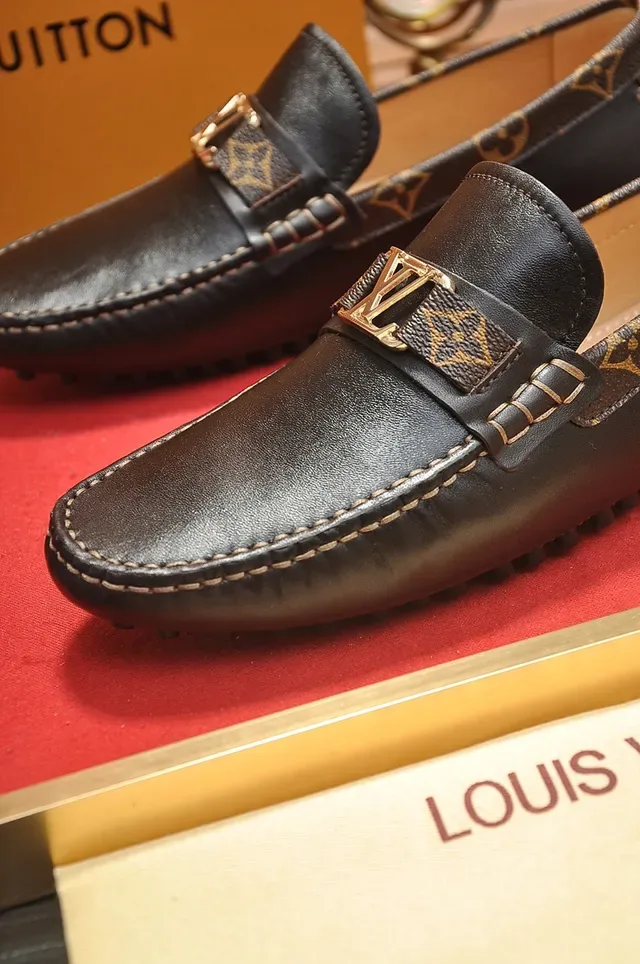 Louis Vuitton Brown Gold Leather Upper Monogram-Lined Interior Loafer 2