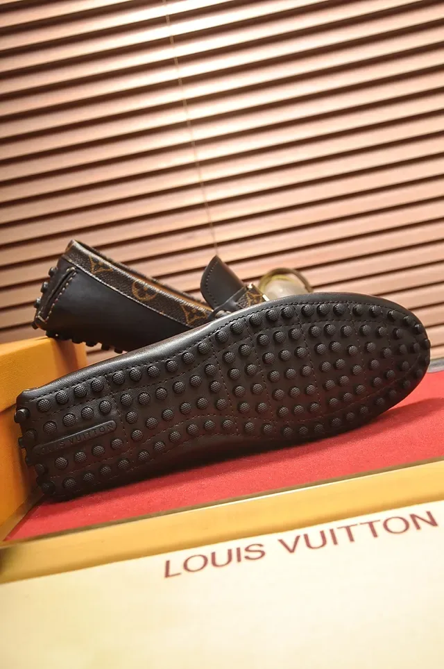 Louis Vuitton Brown Gold Leather Upper Monogram-Lined Interior Loafer 3