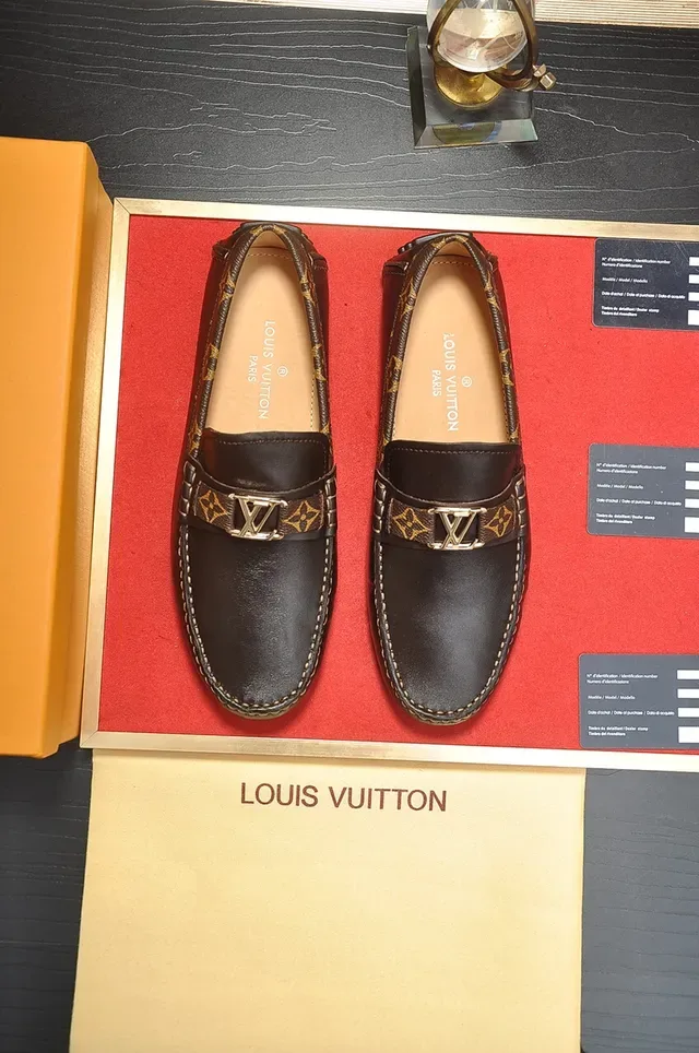 Louis Vuitton Brown Gold Leather Upper Monogram-Lined Interior Loafer 5