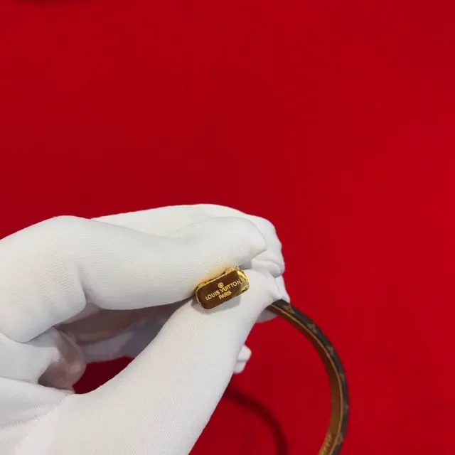 Louis Vuitton Brown Gold Monogram Canvas Padlock Clasp Bracelet 5