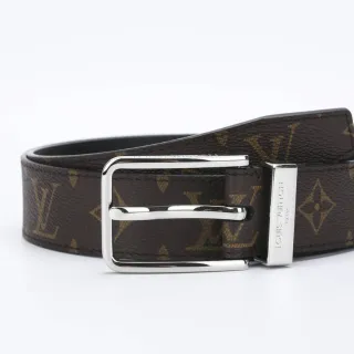 Louis Vuitton Brown Gold Monogram Canvas Reversible Design Leather Belt