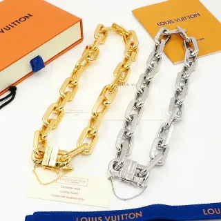 Louis Vuitton Chain Bracelet Gold and Silver Tone Chunky Link Bracelets