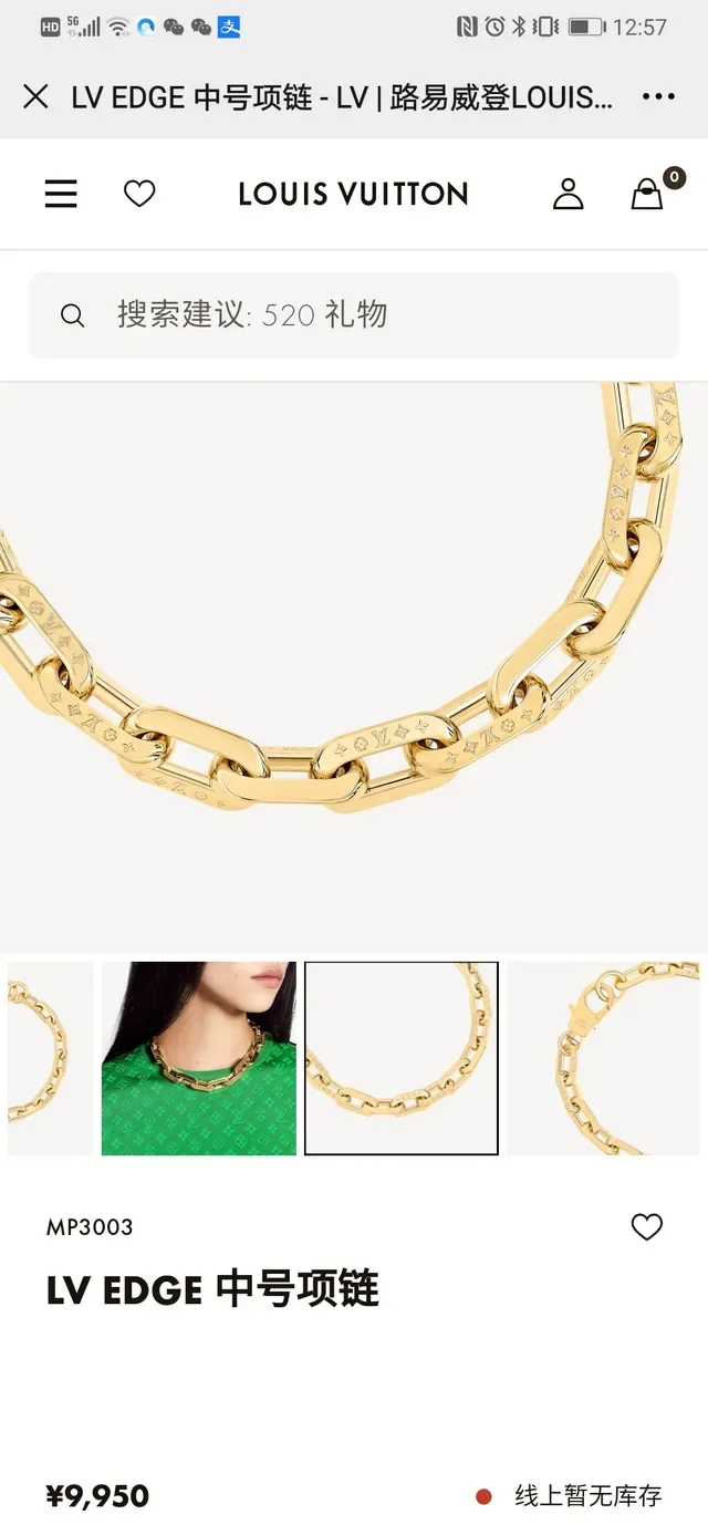Louis Vuitton Chain Bracelet Gold and Silver Tone Chunky Link Bracelets 2