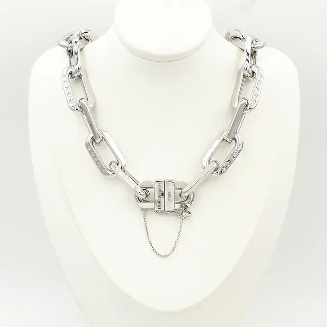 Louis Vuitton Chain Bracelet Gold and Silver Tone Chunky Link Bracelets 7