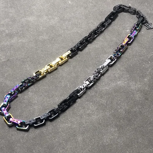 Louis Vuitton Chain Reaction Chunky Monogram Iridescent Multicolor Necklace 1