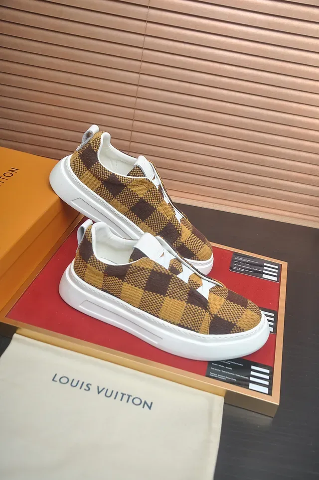 Louis Vuitton Checkered Woven Slip-On Lifestyle Sneakers 4