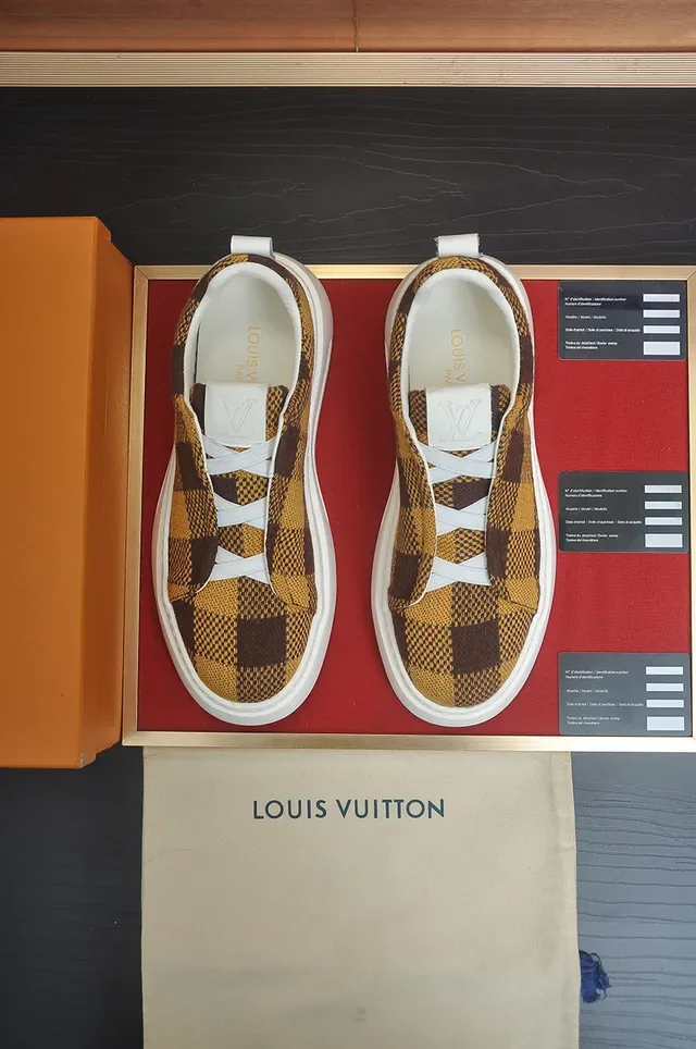 Louis Vuitton Checkered Woven Slip-On Lifestyle Sneakers 5