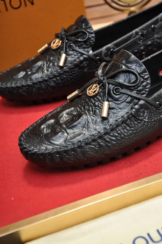 Louis Vuitton Croc-Embossed Leather Bow Loafers 2