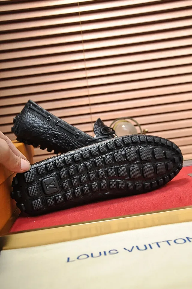Louis Vuitton Croc-Embossed Leather Bow Loafers 3