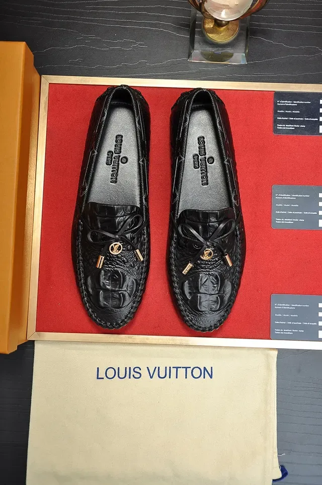 Louis Vuitton Croc-Embossed Leather Bow Loafers 5