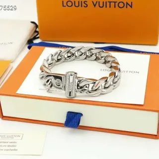 Louis Vuitton Curb Chain Silver-Tone Metal Bracelet