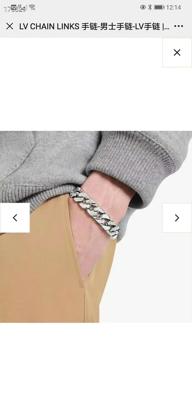 Louis Vuitton Curb Chain Silver-Tone Metal Bracelet 8