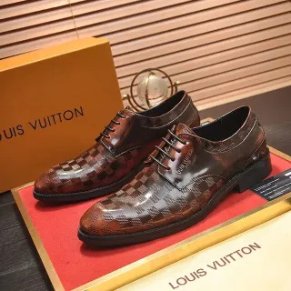 Louis Vuitton Damier Check Brown Polished Oxford Shoes