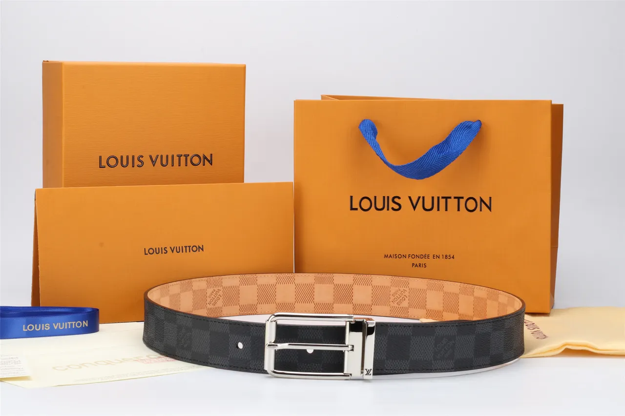 Louis Vuitton Damier Graphite Reversible Leather Belt 5