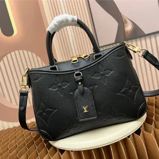 Louis Vuitton Dauphine Bolso Boston negro con monograma embossado de cuero