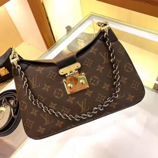 Louis Vuitton Dauphine Brown Black Monogram Canvas Strap Chain Bag