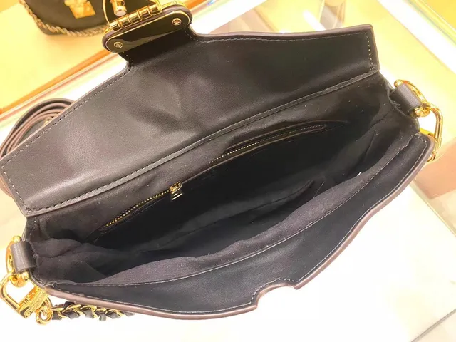 Louis Vuitton Dauphine Brown Black Monogram Canvas Strap Chain Bag 4
