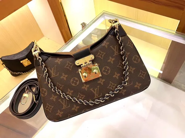 Louis Vuitton Dauphine Brown Black Monogram Canvas Strap Chain Bag 5