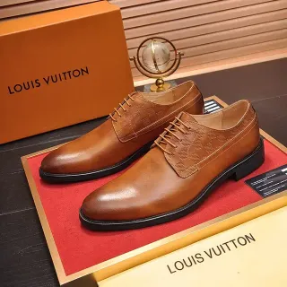Louis Vuitton Embossed Damier Tan Leather Oxford Shoes
