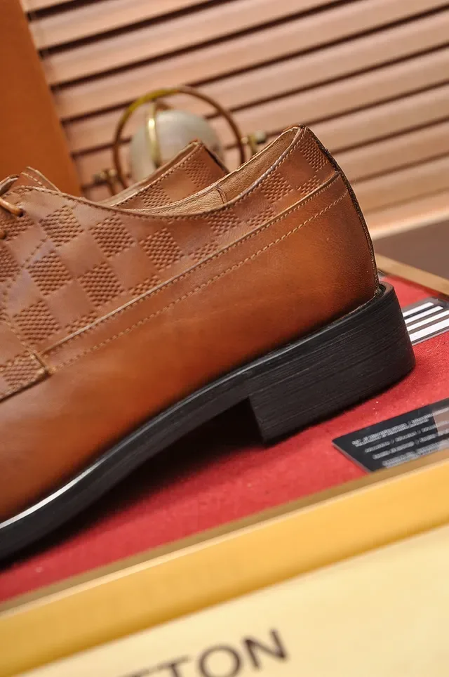 لويس فيتون أحذية أكسفورد جلد تان Embossed Damier 2