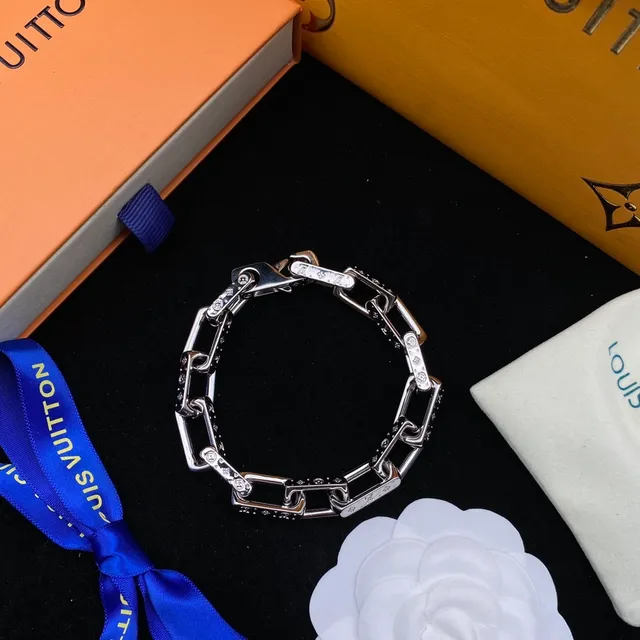 Louis Vuitton Engraved Monogram Floral Chain Bracelet 4