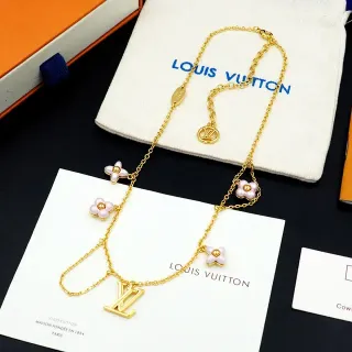 Louis Vuitton Floral Charm Gold-Tone Necklace