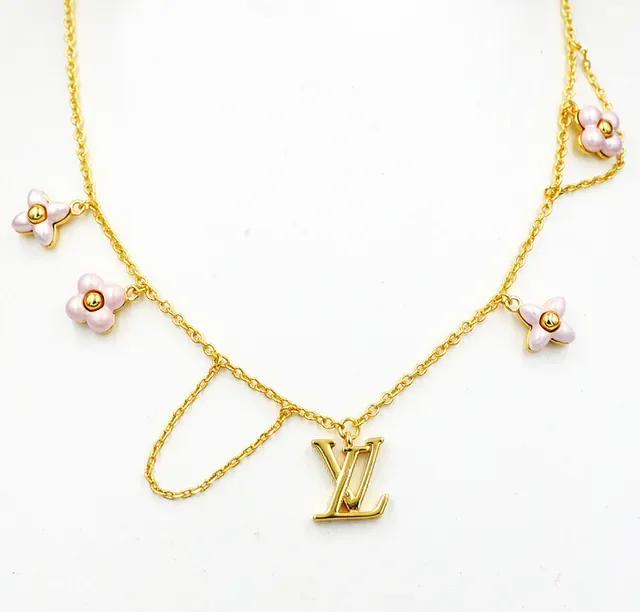 Louis Vuitton Floral Charm Gold-Tone Necklace 4