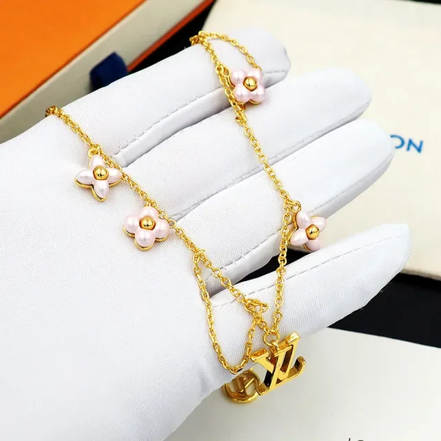 Louis Vuitton Floral Charm Gold-Tone Necklace 5