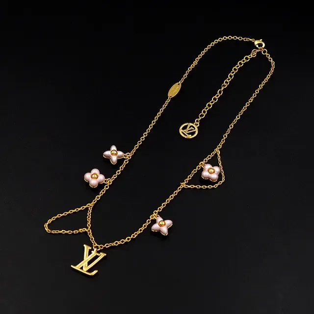 Louis Vuitton Floral Charm Gold-Tone Necklace 7
