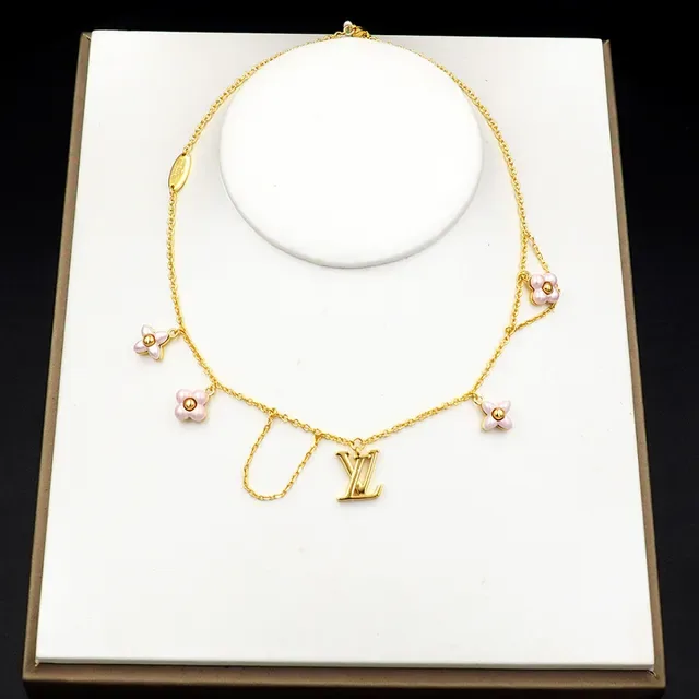Louis Vuitton Floral Charm Gold-Tone Necklace 11