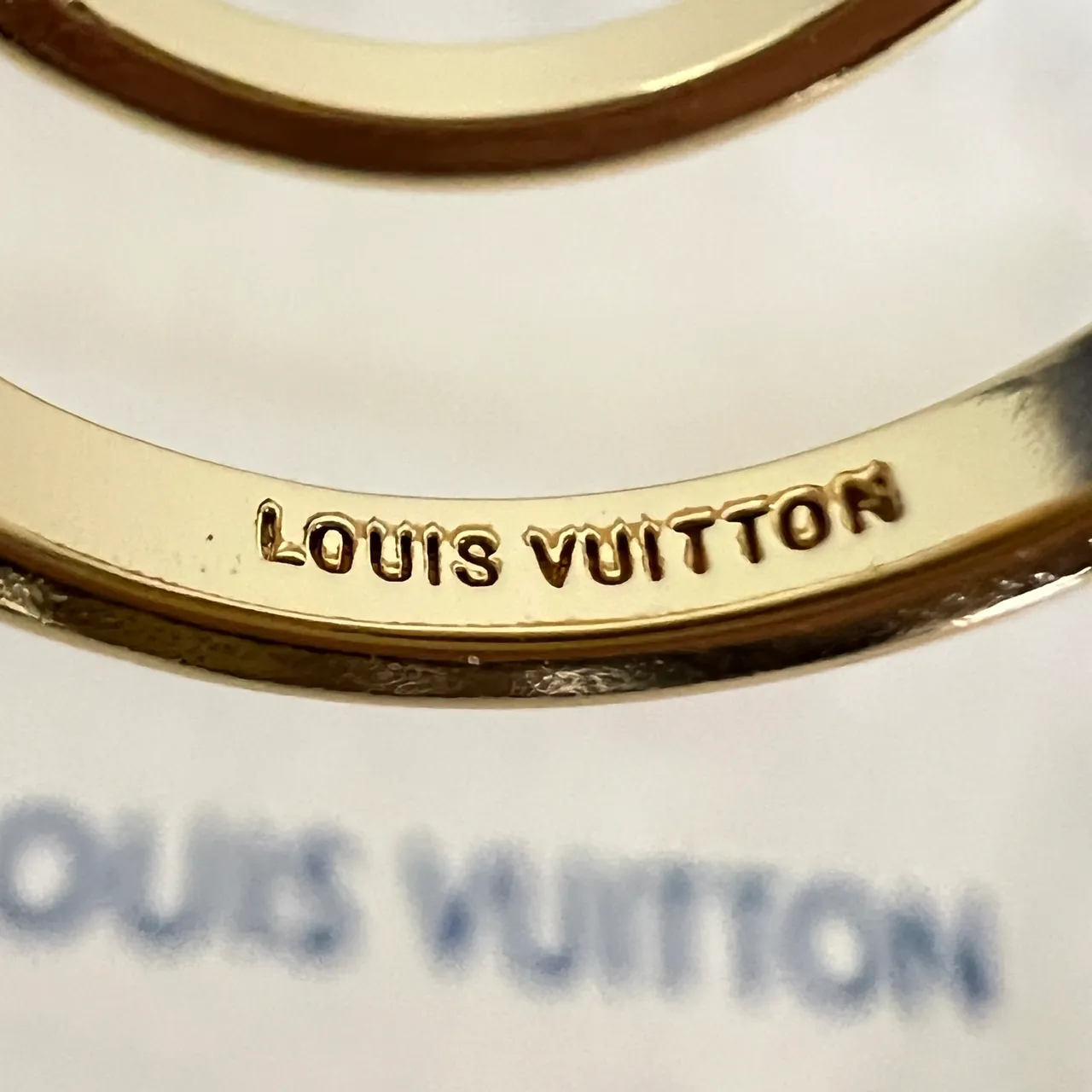 Louis Vuitton Floral Monogram Gold Tone Pearl Ring 2