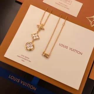 Louis Vuitton Flower Motif Gold-Tone Mother-of-Pearl Necklace