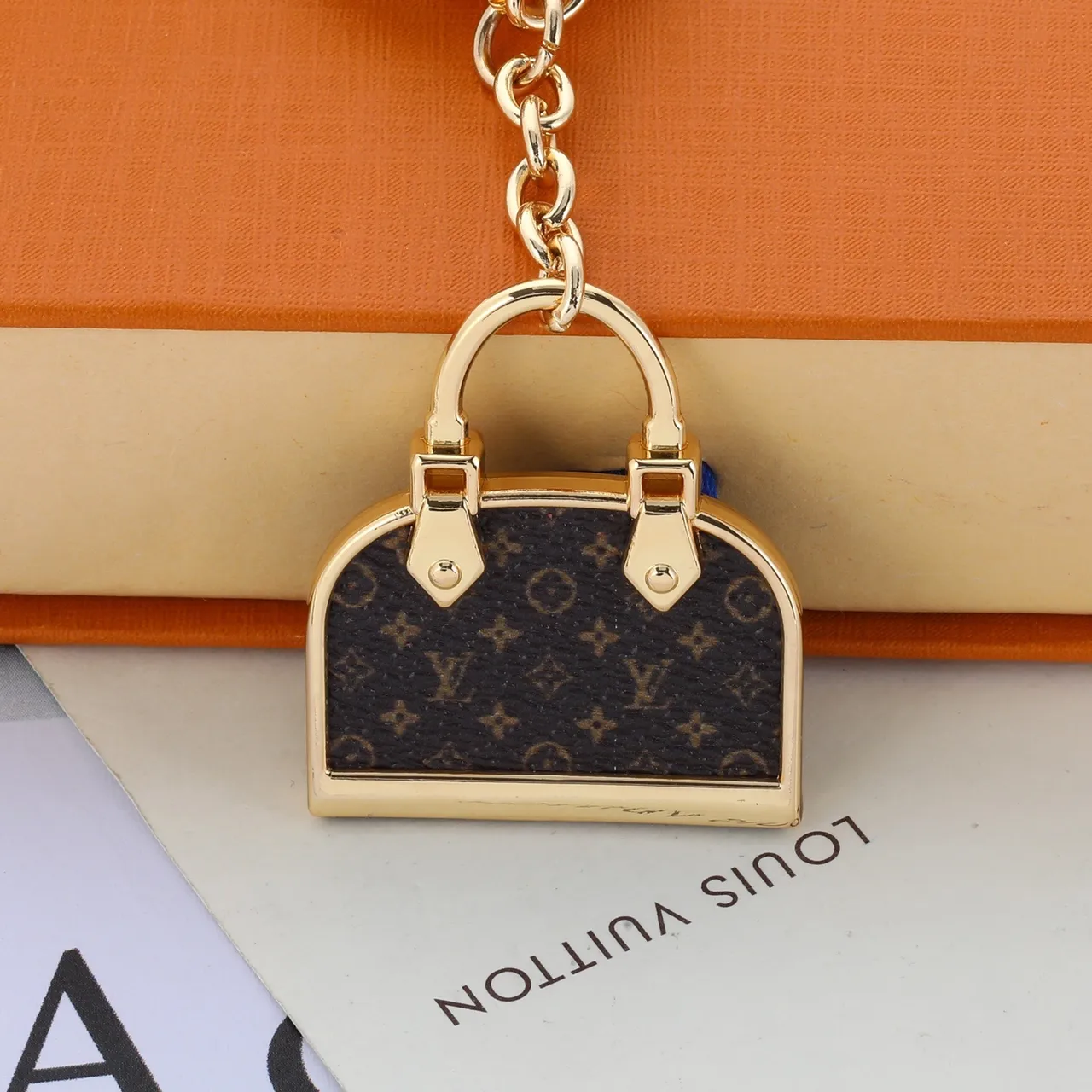 Louis Vuitton doré marron métal monogram cuir sac tote 5
