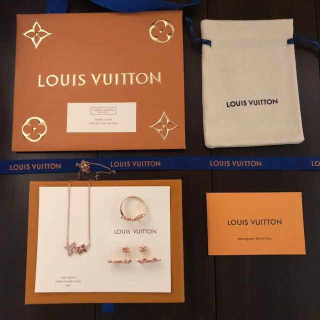 Louis Vuitton Gold Transparent Rose Pavé-Set Crystals Necklace 7