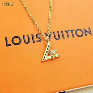 Louis Vuitton Gold White Chain Geometric Monogram Pendant Necklace