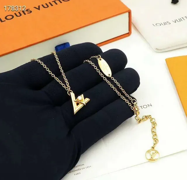 Louis Vuitton Gold White Chain Geometric Monogram Pendant Necklace 2