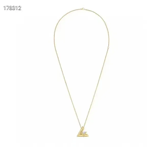 Louis Vuitton Gold White Chain Geometric Monogram Pendant Necklace 3