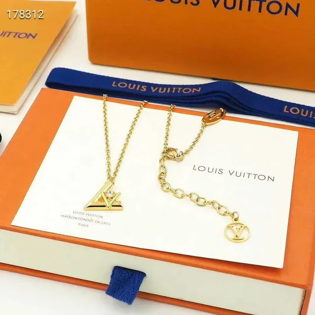 Louis Vuitton Gold White Chain Geometric Monogram Pendant Necklace 6