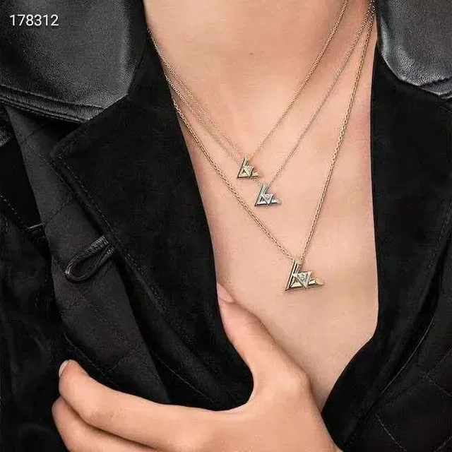 Louis Vuitton Gold White Chain Geometric Monogram Pendant Necklace 7