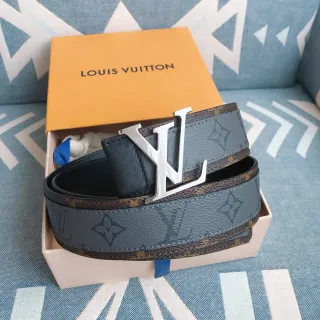 Louis Vuitton Gray Brown Reversible Monogram Reverse Print Leather Belt
