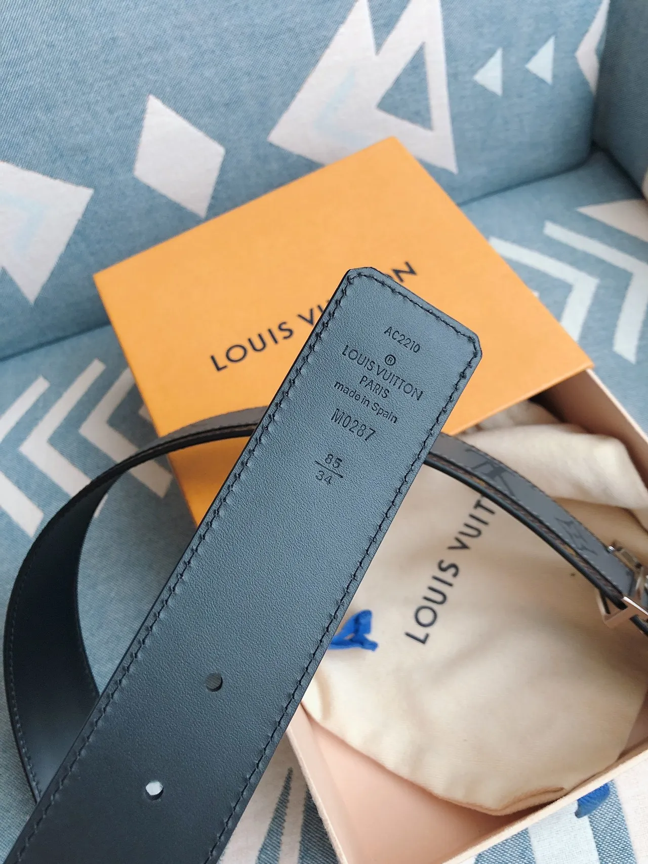 Louis Vuitton ধূসর বাদামী রিভার্সিবল মোনোগ্রাম রিভার্স প্রিন্ট লেদার বেল্ট 2