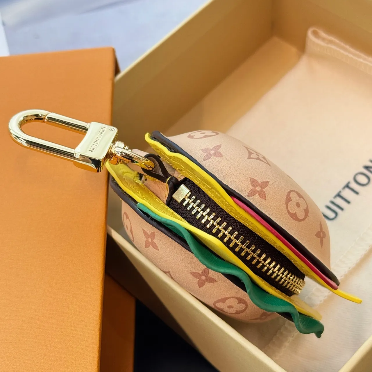 Louis Vuitton Hamburger Charm Multicolor Layered Leather Crossbody Bag 4