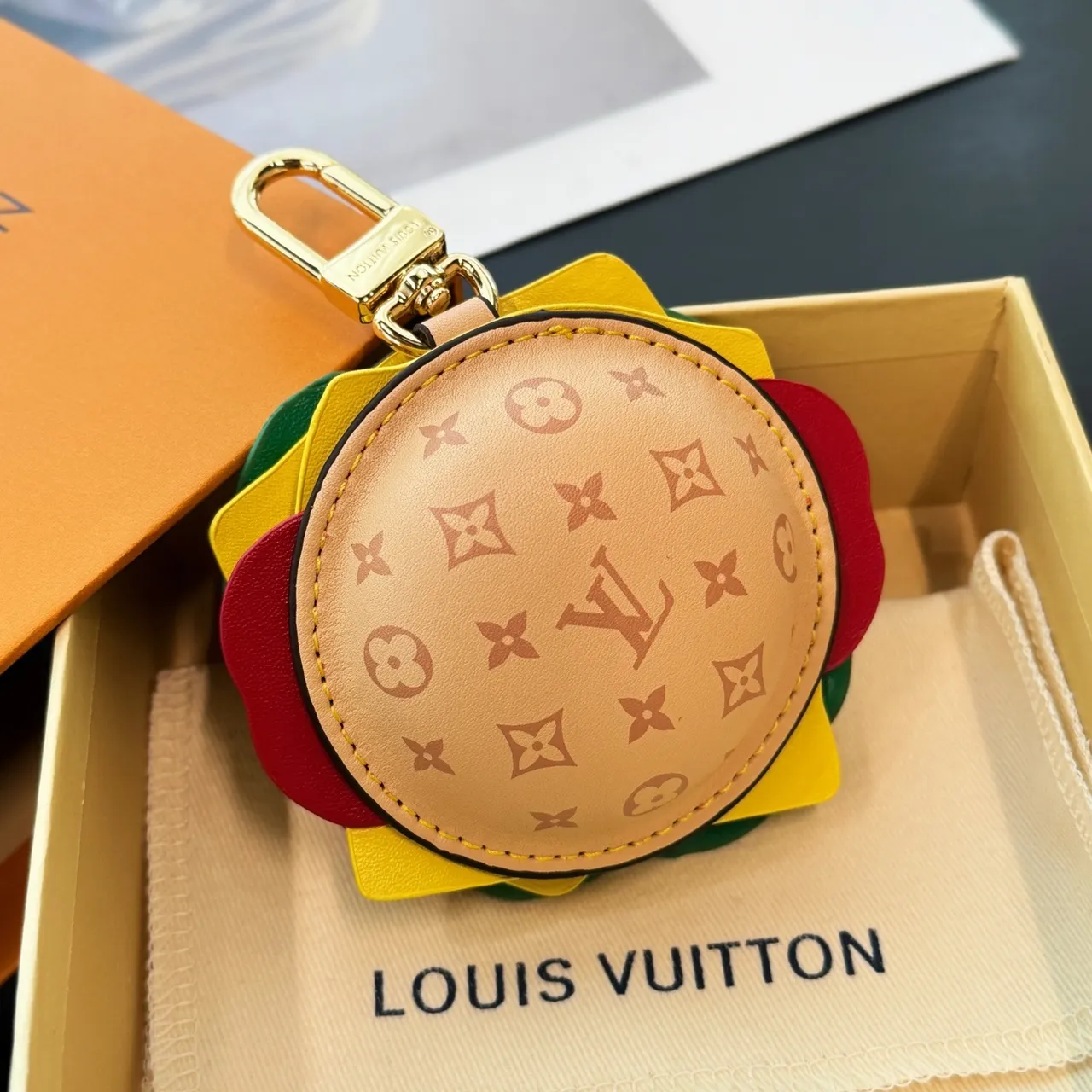 Louis Vuitton Hamburger Charm Multicolor Layered Leather Crossbody Bag 7